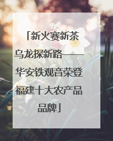 新火赛新茶 乌龙探新路——华安铁观音荣登福建十大农产品品牌