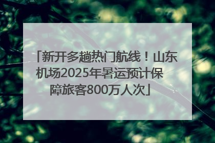 新开多趟热门航线！山东机场2025年暑运预计保障旅客800万人次