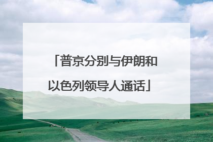 普京分别与伊朗和以色列领导人通话