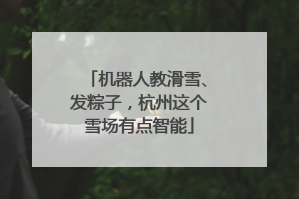 机器人教滑雪、发粽子，杭州这个雪场有点智能