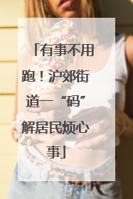 有事不用跑！沪郊街道一“码”解居民烦心事