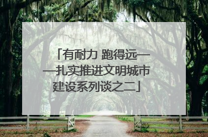 有耐力 跑得远——扎实推进文明城市建设系列谈之二