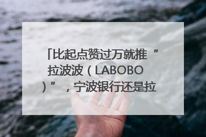 比起点赞过万就推“拉波波（LABOBO）”，宁波银行还是拉业绩吧｜财经辣评