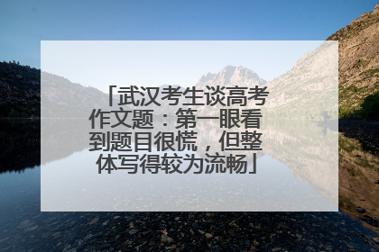 武汉考生谈高考作文题：第一眼看到题目很慌，但整体写得较为流畅