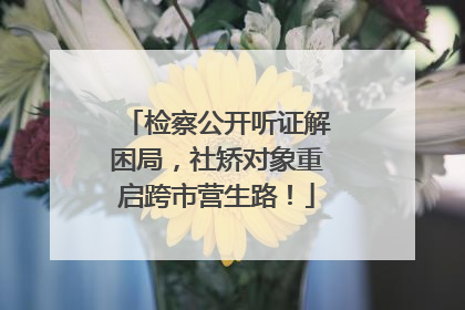 检察公开听证解困局，社矫对象重启跨市营生路！