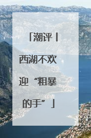 潮评丨西湖不欢迎“粗暴的手”