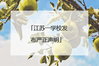 江苏一学校发布严正声明