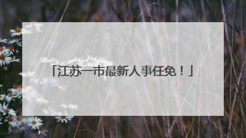 江苏一市最新人事任免！