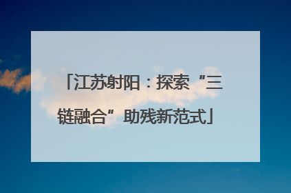 江苏射阳：探索“三链融合”助残新范式