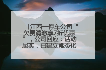 江西一停车公司“欠费清缴享7折优惠”，公司回应：活动属实，已建立常态化诉讼追缴机制