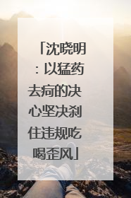 沈晓明：以猛药去疴的决心坚决刹住违规吃喝歪风