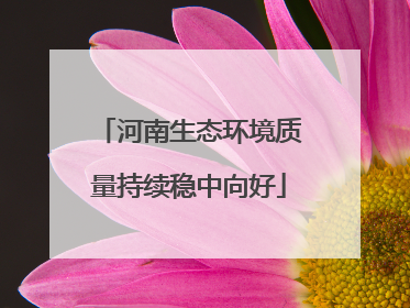 河南生态环境质量持续稳中向好