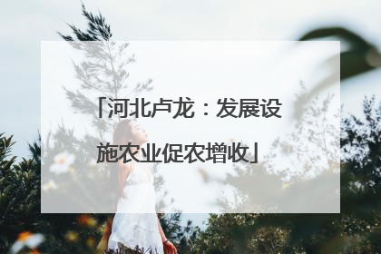 河北卢龙：发展设施农业促农增收