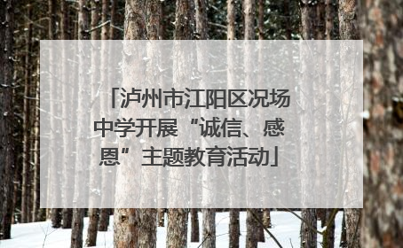 泸州市江阳区况场中学开展“诚信、感恩”主题教育活动