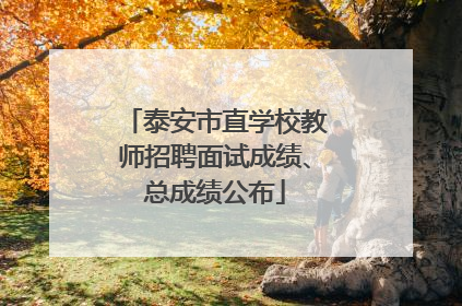 泰安市直学校教师招聘面试成绩、总成绩公布