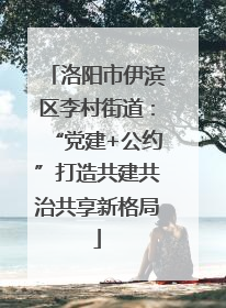 洛阳市伊滨区李村街道：“党建+公约”打造共建共治共享新格局