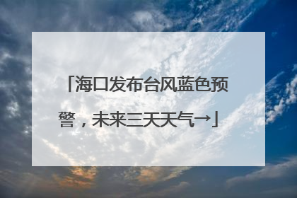 海口发布台风蓝色预警，未来三天天气→