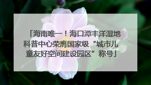海南唯一！海口潭丰洋湿地科普中心荣膺国家级“城市儿童友好空间建设园区”称号