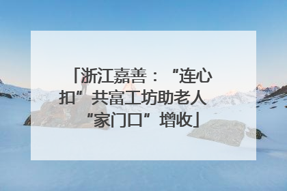 浙江嘉善：“连心扣”共富工坊助老人“家门口”增收