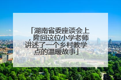 湖南省委座谈会上，隆回这位小学老师讲述了一个乡村教学点的温暖故事