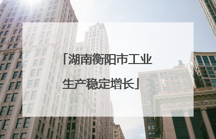 湖南衡阳市工业生产稳定增长