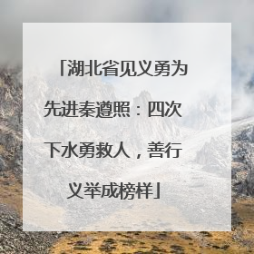 湖北省见义勇为先进秦遵照：四次下水勇救人，善行义举成榜样