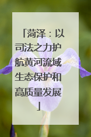 菏泽：以司法之力护航黄河流域生态保护和高质量发展