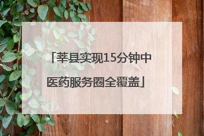 莘县实现15分钟中医药服务圈全覆盖