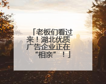 老板们看过来！湖北优质广告企业正在“相亲”！
