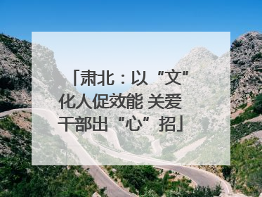 肃北：以“文”化人促效能 关爱干部出“心”招
