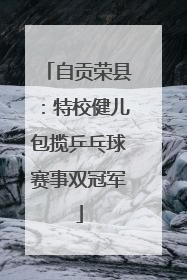 自贡荣县：特校健儿包揽乒乓球赛事双冠军