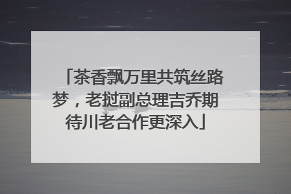 茶香飘万里共筑丝路梦，老挝副总理吉乔期待川老合作更深入