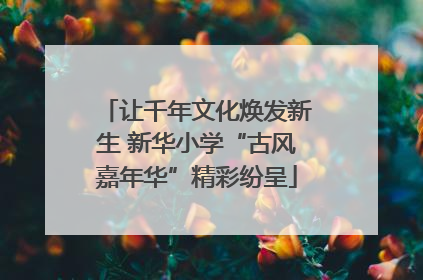 让千年文化焕发新生 新华小学“古风嘉年华”精彩纷呈