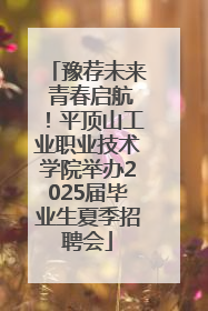 豫荐未来 青春启航！平顶山工业职业技术学院举办2025届毕业生夏季招聘会