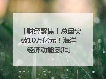 财经聚焦丨总量突破10万亿元！海洋经济动能澎湃
