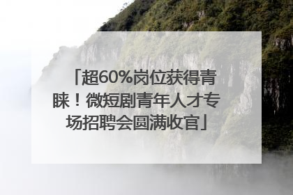 超60%岗位获得青睐！微短剧青年人才专场招聘会圆满收官