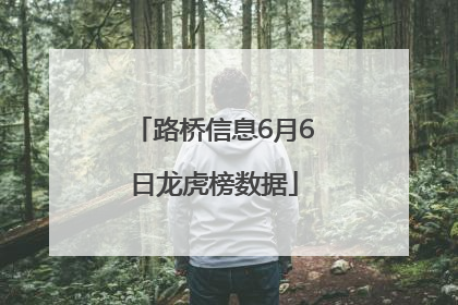 路桥信息6月6日龙虎榜数据