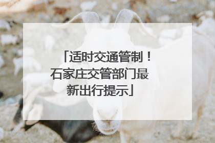 适时交通管制！石家庄交管部门最新出行提示