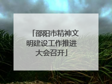 邵阳市精神文明建设工作推进大会召开