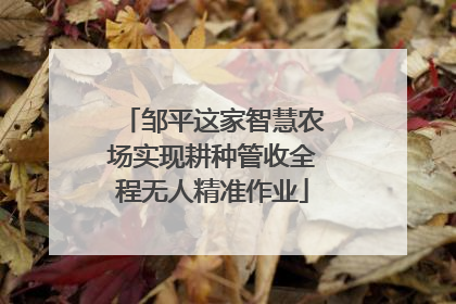 邹平这家智慧农场实现耕种管收全程无人精准作业