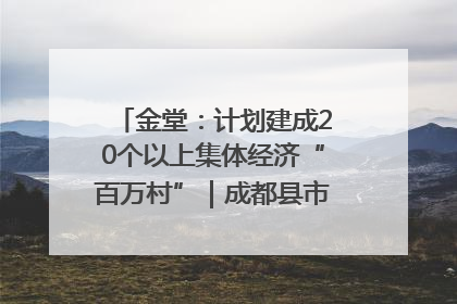 金堂：计划建成20个以上集体经济“百万村”｜成都县市新城高质量发展