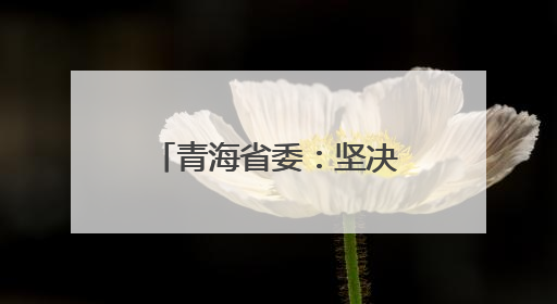 青海省委：坚决拥护党中央决定