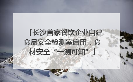 长沙首家餐饮企业自建食品安全检测室启用，食材安全“一测可知”