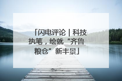 闪电评论｜科技执笔，绘就“齐鲁粮仓”新丰景