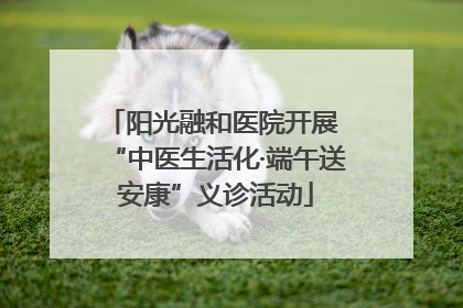 阳光融和医院开展 “中医生活化·端午送安康”义诊活动