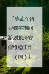 陈武军督导端午期间游划龙舟安保维稳工作（图）