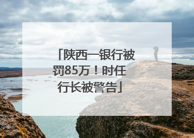 陕西一银行被罚85万！时任行长被警告