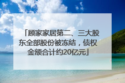 顾家家居第二、三大股东全部股份被冻结，债权金额合计约20亿元