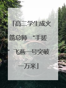 高二学生成火箭总师 “手搓”飞燕一号突破一万米