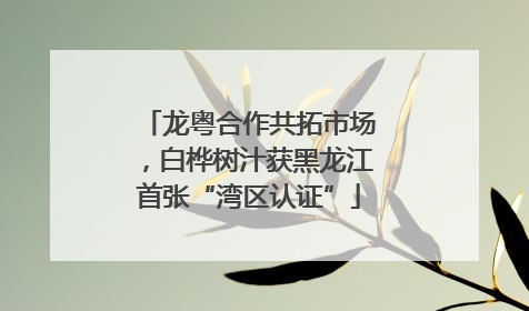 龙粤合作共拓市场，白桦树汁获黑龙江首张“湾区认证”